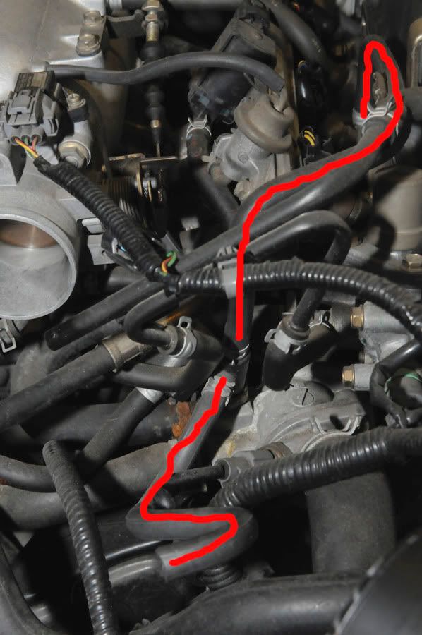 00 Civic Where does hose for FUEL INJECTION AIR (FIA) CONTROL SYSTEM